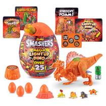 Mega Smashers Dino Spinosaurus Light Up Series 4: +25 surpresas, ovos colecionáveis, slime vulcânico, fóssil e dinossauro - ideal para meninos e crianças