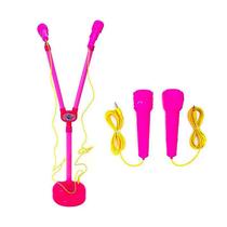 Mega Star Microfone Duplo com Pedestal Ajustável - R2975 - BBR Toys