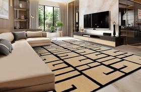 Mega Tapete Marbella Elite Cyclone Black Otelo 250x350 cm - Antiderrapante, Lavável e Sofisticado