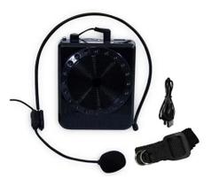 Megafone Amplificador Voz Microfone Professor Radio Fm Usb USB MP3 Fone Ouvido Aula Palestra - dgs