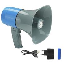 Megafone De Mão Bluetooth USB MP3 Recarregável Com Função Gravação E Sirene SR-400 Sonoros