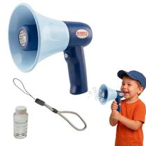 Megafone Lança Bolha Sabao Grava Voz Criança Microfone Autofalante Som Infantil Diversao Parque Lazer Megafone Lança Bolha Sabao Grava Voz Criança Microfone Autofalante Som Infantil Diversao Parque Lazer