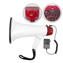 Megafone Profissional 30W com Microfone de Mão USB, SD, MP3