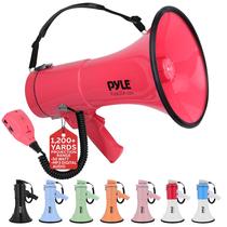 Megafone Pyle 50W Bullhorn com sirene, entrada auxiliar e alça vermelha Megafone Pyle 50W Bullhorn com sirene, entrada auxiliar e alça vermelha