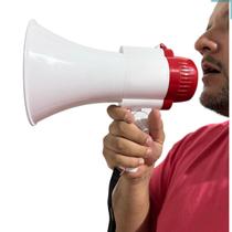 Megafone Recarregável Com Sirene Musical E Gravador Megafone Recarregável Com Sirene Musical E Gravador