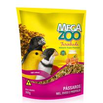 Megazoo Farinhada Super Premium Pássaros Mel Ovos e Própolis 300g Curió Bicudo Coleiro Canário