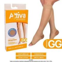 Meia 3/4 Alta Compressão 20-30 sem Ponteira Natural GG Attiva Meia 3/4 Alta Compressão 20-30 sem Ponteira Natural GG Attiva
