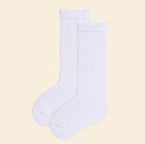 Meia 3/4 Canelada - Branca Meia 3/4 Canelada - Branca