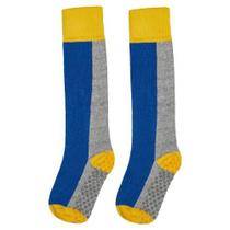 Meia 3/4 Cano Alto Bicolor Azul Antiderrapante Infantil Meia 3/4 Cano Alto Bicolor Azul Antiderrapante Infantil
