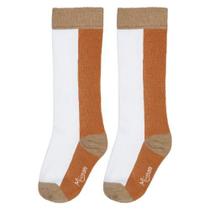 Meia 3/4 Cano Alto Bicolor Marrom Infantil e Adulto Meia 3/4 Cano Alto Bicolor Marrom Infantil e Adulto