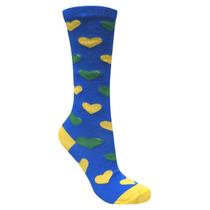 Meia 3/4 Cano Alto Copa Corações Azul Infantil e Adulto