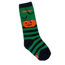 Meia 3/4 Cano Alto Halloween Abóbora Verde Infantil e Adulto Meia 3/4 Cano Alto Halloween Abóbora Verde Infantil e Adulto