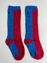 Meia 3/4 Cano Alto Homem-Aranha Infantil e Adulto