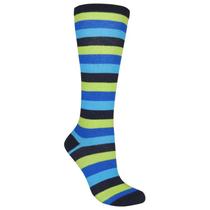 Meia 3/4 Cano Alto Listrada Azul e Verde Infantil e Adulto Meia 3/4 Cano Alto Listrada Azul e Verde Infantil e Adulto