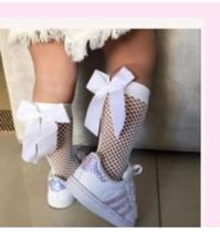 Meia 3/4 infantil branca