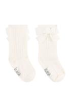 Meia 3/4 Infantil Menina com Laço Veludo Branco Kukiê Meia 3/4 Infantil Menina com Laço Veludo Branco Kukiê