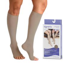 Meia 3/4 Média Compressão 20 30 mmHg Panturrilha Ponteira Aberta Elástica Select Confort Premium Sigvaris