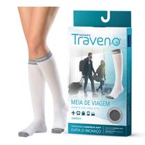 Meia 3/4 para Viagem de Compressão Sigvaris Traveno 15-20 mmgh - Branca