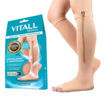 Meia 3 4 Sem Ponteira Vitall Medical Média Compressão com Zíper Meia 3 4 Sem Ponteira Vitall Medical Média Compressão com Zíper