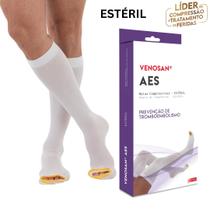 Meia 3/4 Venosan AES Antitrombro Compressão 18mmHg Panturrilha Pé Aberto Branca Estéril Meia 3/4 Venosan AES Antitrombro Compressão 18mmHg Panturrilha Pé Aberto Branca Estéril