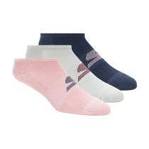 Meia 3 Pares Feminina Microfiber Non Ter Rosa e Azul Skechers