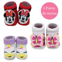 Meia 3d bebê pantufa personagens com 3 pares menina