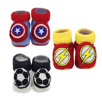 Meia 3d bebê pantufa personagens com 3 pares menino