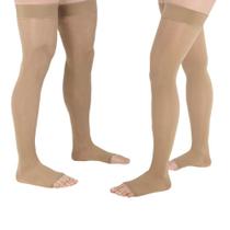 Meia 7/8 20-30 assure bege pé aberto - medi brasil