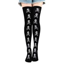Meia 7/8 Longa Adulto Festa Fantasia Halloween Cosplay: Modelo Caveira Pirata Meia 7/8 Longa Adulto Festa Fantasia Halloween Cosplay: Modelo Caveira Pirata