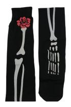Meia 7/8 Ossos Esqueleto c/ Rosas - HALLOWEEN - QUIMERA KIDS