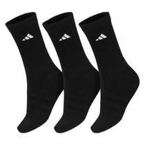Meia Adidas Cano Alto Cushioned Crew - Pack com 3 Pares - Preto