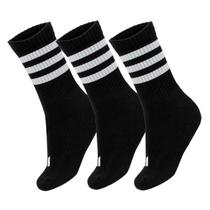 Meia Adidas Cano Alto Cushioned - Pack com 3 Pares - Preto
