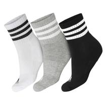 Meia Adidas Cano Baixo Cushioned Sportswear 41 ao 43 - Pack com 3 Pares - Preto Branco e Cinza Meia Adidas Cano Baixo Cushioned Sportswear 41 ao 43 - Pack com 3 Pares - Preto Branco e Cinza