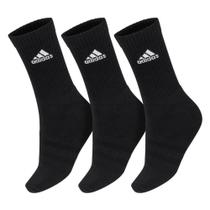 Meia Adidas Cushion Cano Alto Pack com 03 Pares 38 ao 40 Preto Meia Adidas Cushion Cano Alto Pack com 03 Pares 38 ao 40 Preto