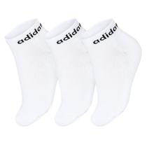 Meia Adidas Linear Ankle Cushioned 35 ao 37 - Pack com 03 Pares Branco Meia Adidas Linear Ankle Cushioned 35 ao 37 - Pack com 03 Pares Branco