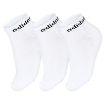 Meia Adidas Linear Ankle Cushioned 38 ao 40 - Pack com 03 Pares Branco