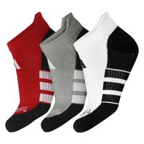 Meia Adidas Performance Climacool Com 3 Pares - Branca Cinza e Vermelho Meia Adidas Performance Climacool Com 3 Pares - Branca Cinza e Vermelho
