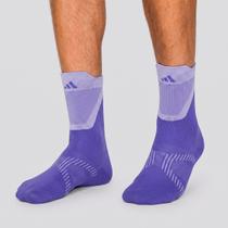 Meia Adidas Run Light Crew Roxa