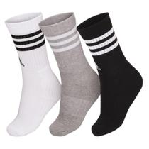 Meia Adidas SPW CRW 35 ao 37 - Pack com 03 unidades Cinza Branco e Preto Meia Adidas SPW CRW 35 ao 37 - Pack com 03 unidades Cinza Branco e Preto