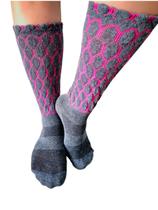 Meia aerobica cinza /rosa cor 4 16/9 ref-19022001