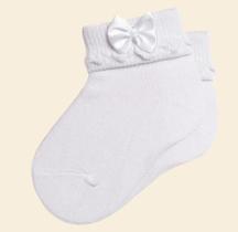 Meia Algodão Punho Virado c/ Laço - Branca Meia Algodão Punho Virado c/ Laço - Branca