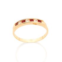 Meia aliança 18k com cristais VERMELHO 510999 Rommanel Meia aliança 18k com cristais VERMELHO 510999 Rommanel