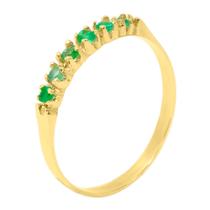 Meia aliança com 6 pedras de Esmeralda, com peso 1,0 grama de ouro 18k TAM 12 Meia aliança com 6 pedras de Esmeralda, com peso 1,0 grama de ouro 18k TAM 12