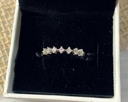 Meia Alianca Cravejada Prata 925