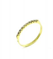 Meia Aliança De Microzirconias Cristal Banho Ouro 18k 2672