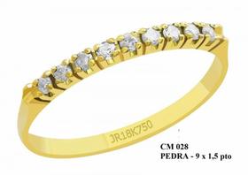 Meia Aliança de Ouro 18K Arizona com Brilhante Zircônias Meia Aliança de Ouro 18K Arizona com Brilhante Zircônias