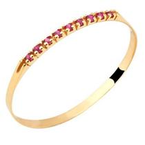 Meia aliança de ouro rubi 0,5 pontos