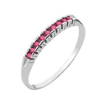 Meia Aliança de Prata Life Pavê Rosa Meia Aliança de Prata Life Pavê Rosa