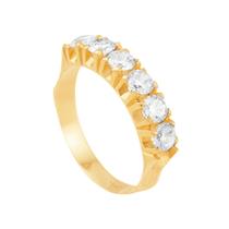 Meia Aliança em Ouro 18k com Zircônias - AU7905 Meia Aliança em Ouro 18k com Zircônias - AU7905