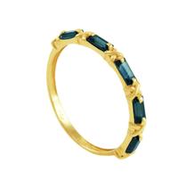 Meia Aliança Ouro 18K Safiras - AU1605 Meia Aliança Ouro 18K Safiras - AU1605